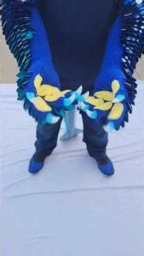 Dragon furry costume featuring blue scales on the gloves and tail armor【furry兽装展示】拥有蓝色鳞片的龙兽人手套和尾巴鳞甲