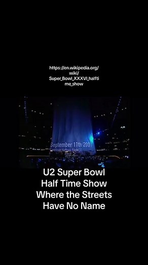 U2’s performance at the Super Bowl Half Time Show in 2002 will be remembered through out history. I saw it on TV Live and it’s difficult to express in words the emotional impact this had on me. 9/11 …those old enough to remember will never forget where they were and who they were with the moment they heard a plane hit the World Trade Center. I loved this band and this song long before this Half Time Show but now every time I hear a performance of this song, (Thank you Aaron Tveit) it takes me ba