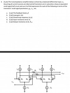 The transimpedance amplifier below is driven by a balanced diff... | Filo