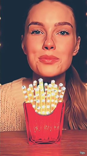Glass Fries & Fast Food AI ASMR Eating
