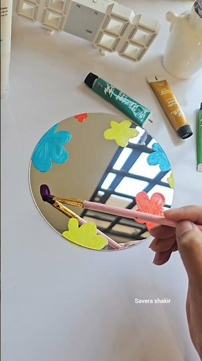 diy hand-painted mirrors #diy #artandcraft #shorts #youtubeshorts #mirror