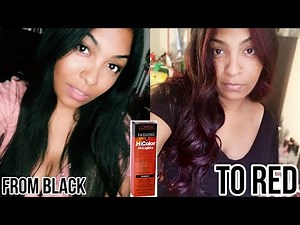 DYING BLACK HAIR TO MAGENTA RED USING L'OREAL HICOLOR HIGHLIGHTS WITH NO BLEACH