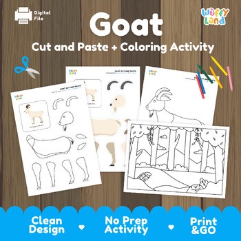 Goat Craft Cut and Paste & Coloring Pages | Farm Animal No Prep Activity