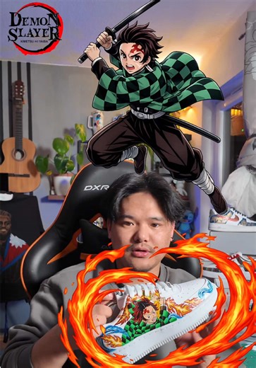 Custom Demon Slayer Nike Air Force 1s: Hand-Painted Design