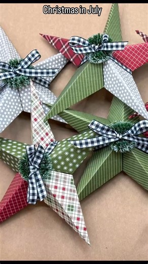 Patti J Good on Instagram: "Easy Christmas stars diy. #christmasdiys #diychristmasdecor #christmasstar #christmasinjuly"