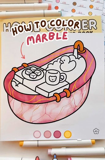 Coloring Tutorial for Marble Bathtub Patterns