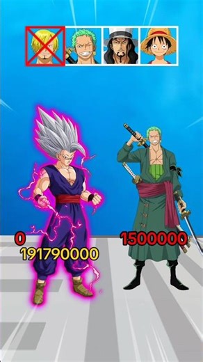 Gohan vs One Piece 1Q Challenge fight 🥴🔥#dragonball #shorts