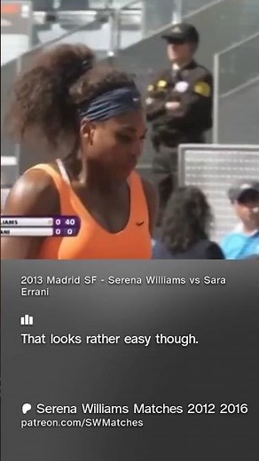 2013 Madrid SF - Serena Williams vs Sara Errani #tennis #blackathlete #serenawilliams