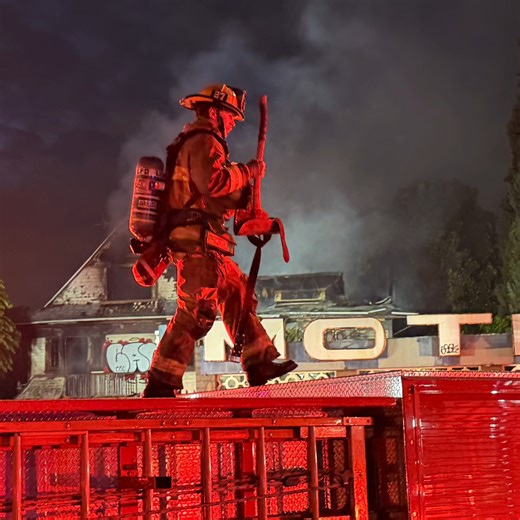 LAFD on Instagram: "At 4:30 AM on January 4, 2026 the Los Angeles City Fire Department responded to a reported rubbish fire in the 6700 block of Sunset Blvd in Hollywood. Firefighters arrived to find a boarded-up 2-story house/business with heavy fire showing from the first and second floors. The engine captain immediately upgraded to a structure fire and requested additional resources. The first arriving fire company established their hoselines, secured a water supply and began fire attack in a