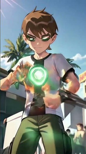 Ben 10 transforms into Heatblast, a realistic scene