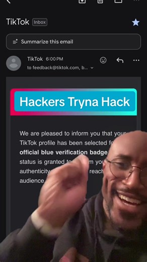 They almost got me yall! 😅 Two factor authentication is ON! @TikTok get ya security in order! #hackers #leavemealone #hacked