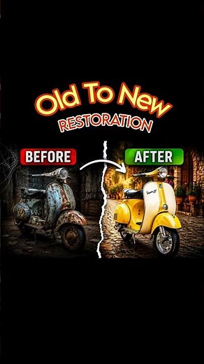 OLD VESPA RESTORE NEW 😱 | Rusty Scooter Restoration Before & After #shortvideo