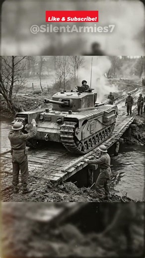 WWII Tank Crossing a Dangerous Wooden Bridge #shorts