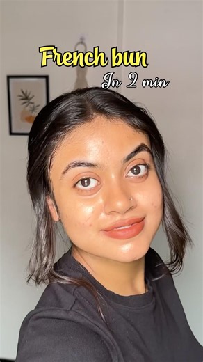 2 min french bun fir long hairstyle🎀#hairstyle #bunhairstyle #sleekbun #sleekhair #hairtutorial