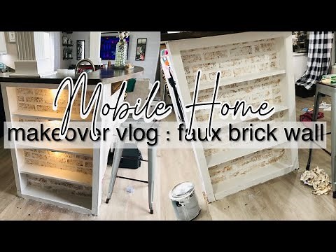 Mobile home makeover vlog | faux brick wall | Mobile home updates | Mobile home clean with me | ditl