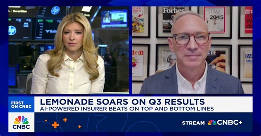 Lemonade CEO: We're seeing 10 years of AI investments are paying off, creating efficiencies