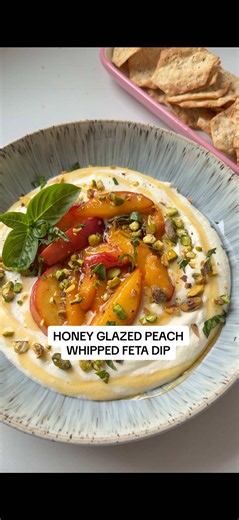 Honey Glazed Peach Whipped Feta Dip — Easy Summer Appetizer