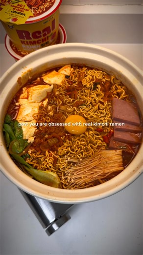 O'food Global on Instagram: "This isn’t your average kimchi ramen 🍜 It’s made by the No.1 kimchi brand, using real, big-cut kimchi — not dried flakes. And while it’s amazing straight from the cup, you can take it to the next level with just a few simple pairings. I turned it into a cozy “soondubu × kimchi-jjigae” style ramen and it legit tastes like you simmered it for hours 🫶 📍 Tag your noodle buddy and save this recipe for your next cozy meal! 💗 ✨ Hailey’s Real Kimchi Tofu Ramen 📝Ingredie