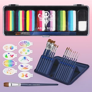 Complete Face Painting Kit for Parties – Paint, Brushes & 9 Stencils, Beginner Friendly   Free Guide - Etsy Canada