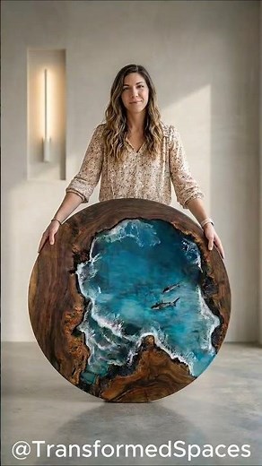 Shark Infested Epoxy Resin Coffee Table | Ocean Art Concept
