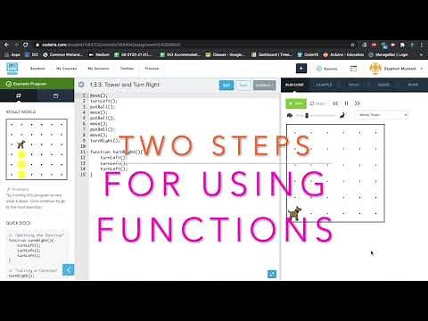 CodeHS - the two steps for using functions for Karel