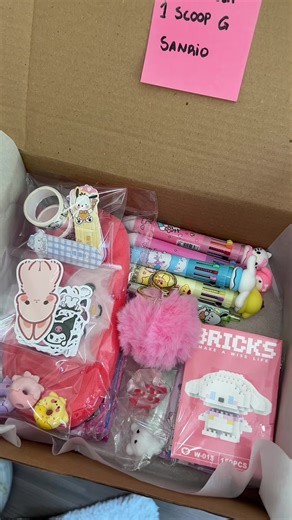 Meu primeiro pedido pela Shopee #luckyscoop #mysteryscoop #papeleria #sanrio