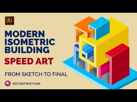 Modern Isometric House (Minecraft Inspired) Speed Art Drawing / Illustrator