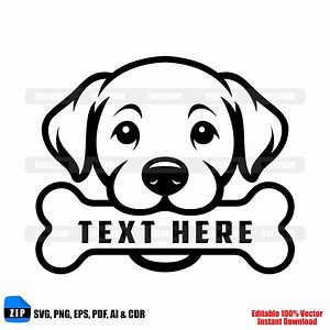 Os logo chien SVG : silhouette visage chiot, nom d'animal personnalisé (fichiers numériques) - Etsy France