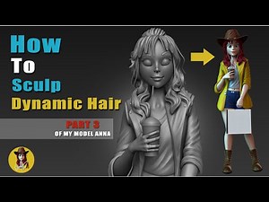 How to sculpt hair in zbrush | dynamic style | zbrush tutorial | Anna PART 3