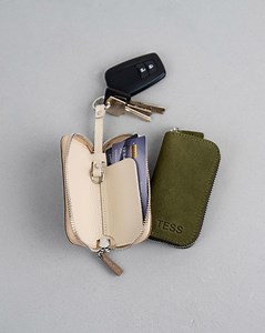 Suede Key Case: Custom Zipper Pouch and Leather Key Wallet - Etsy