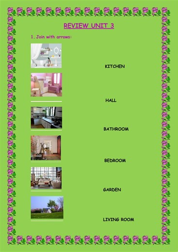 Parts of the house activity for 2º