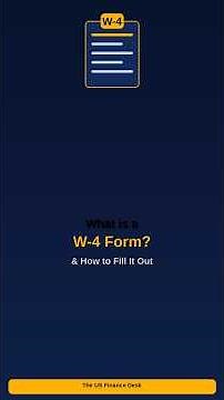 What is a W-4 Form? (How to Fill It Out Step-by-Step) 📋#shorts