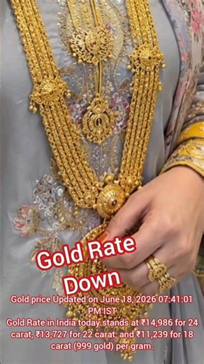 gold rate down today again, latest update of gold price