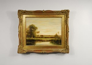 Vintage River Roding Sunset Oil Painting by Thomas Kennedy, Signed - Etsy