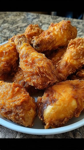 CRISPY SOUTHERN FRIED CHICKEN RECIPE 🍗🔥 Golden brown, juicy, and seasoned to perfection — this Southern Fried Chicken delivers the ultimate crunch with every bite. Whether for Sunday dinner or a comfort food craving, it’s a true classic that never disappoints. 🍗 Crispy Southern Fried Chicken Ingredients: For the Chicken: 8 chicken drumsticks (or bone-in thighs/breasts) 2 cups buttermilk 1 tsp hot sauce (optional, for marinade) Salt & pepper to taste For the Flour Dredge: 2 cups all-purpose fl