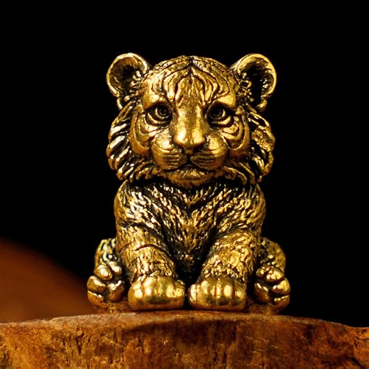 Solid Brass Baby Tiger Figurine – Gold Brass Cub Ornament Desk Shelf Decor - Etsy UK