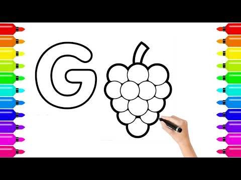 G for Grapes 🍇 | Learn ABC with Drawing | Easy Grapes Drawing for Kids