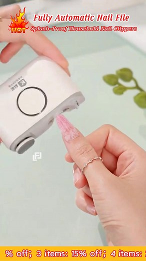 💅 Never Cut Too Short Again - Perfect Nails in 1 Minute! Universal Automatic Nail Grinder - Safe for Kids & Adults! ✨ Why This Beats Nail Clippers: • 🤖 Auto-Start Sensing - Starts when touching nails, 360° smooth filing • 🌟 3 Speeds LED Light - See clearly, adjust for any nail type • 🔇 Quiet & Safe - 25dB, gentle enough for babies' nails • 🔋 Long Battery Life - Rechargeable, portable for travel 🎁 Perfect for Family - From toddlers to grandparents! ⚡ Limited Stock - End messy clipping forev