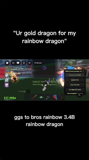 gng said gold drag for his rainbow drag and got taxed #foryou #trading #stealabrainrot #fyp #sab