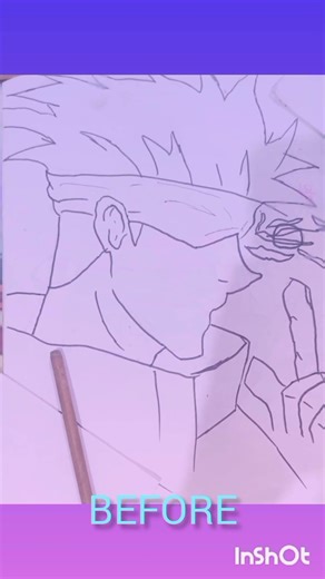 How to draw Anime gojo step by step] Rihan's art frame.