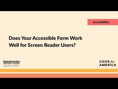 Does Your Accessible Form Work Well for Screen Reader Users?