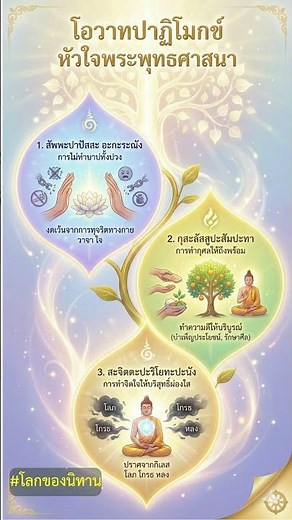 สรุปโอวาทปาฏิโมกข์: หัวใจพระพุทธศาสนา 3 ข้อ คืออะไร? เข้าใจง่าย