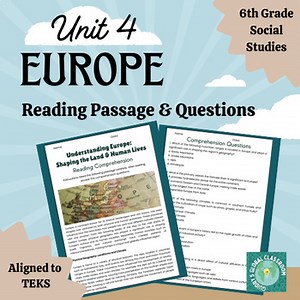 Unit 4 Europe Reading Passage & Questions - 6th Grade Social Studies