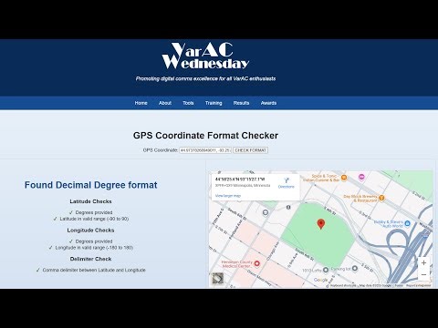 VarAC Wed GPS format check tool