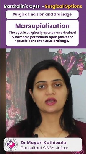 Bartholin's Cyst's Surgical 2nd Option Marsupialization in Hindi - By Dr Mayuri Kothiwala