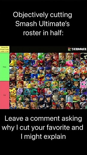 Objectively cutting Smash Ultimate’s roster in half