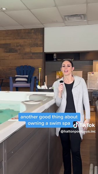 Dive into the comfort of your own home with a swim spa! Exercise, relax, and have fun with the whole family all year-round 🏊‍♀️💦 . . . #swimspa #healthandwellness #familyfun #hottub #fitness #relaxation #hydrotherapy #workoutathome #homespa #backyardoasis #getfit #pool #aquaticexercise #outdoorliving #wellness