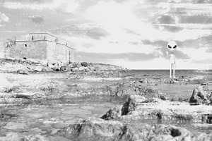 Alien Castle Waving Free Stock Video