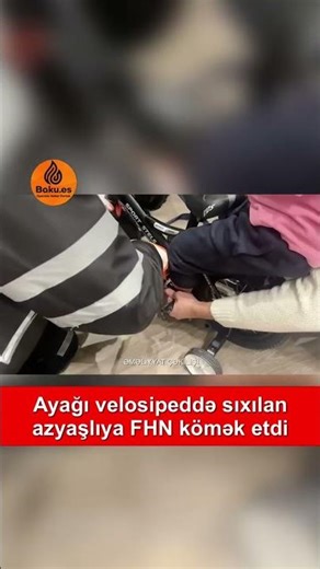 Ayağı velospieddə sıxılan uşaq xilas edildi