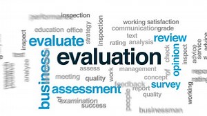 Evaluation animated word cloud, text design animation.